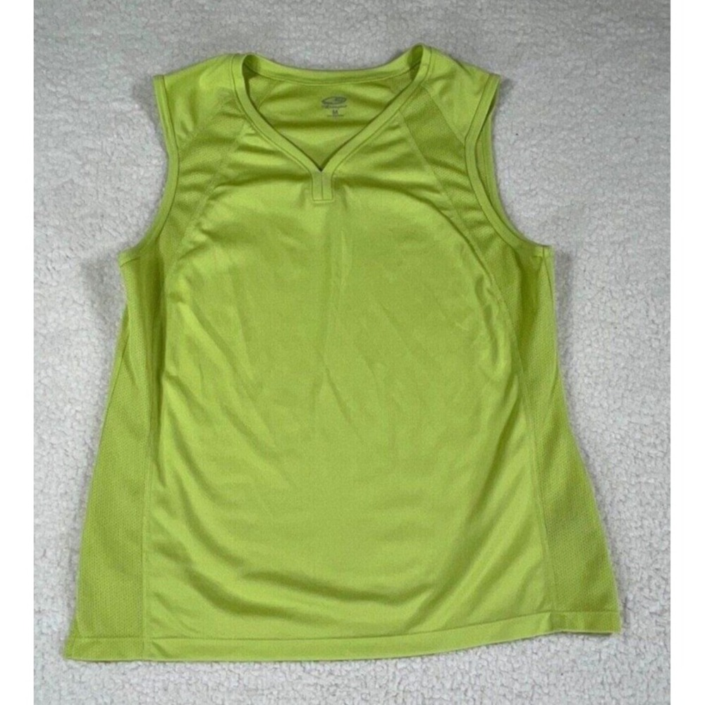 Champion Women's Sz. M Sleeveless mesh side V-neck Green Activewear‎ Tank Top